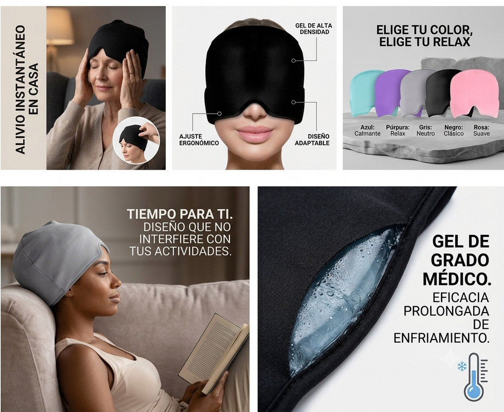 Gorro de Gel Terapéutico Para Migraña