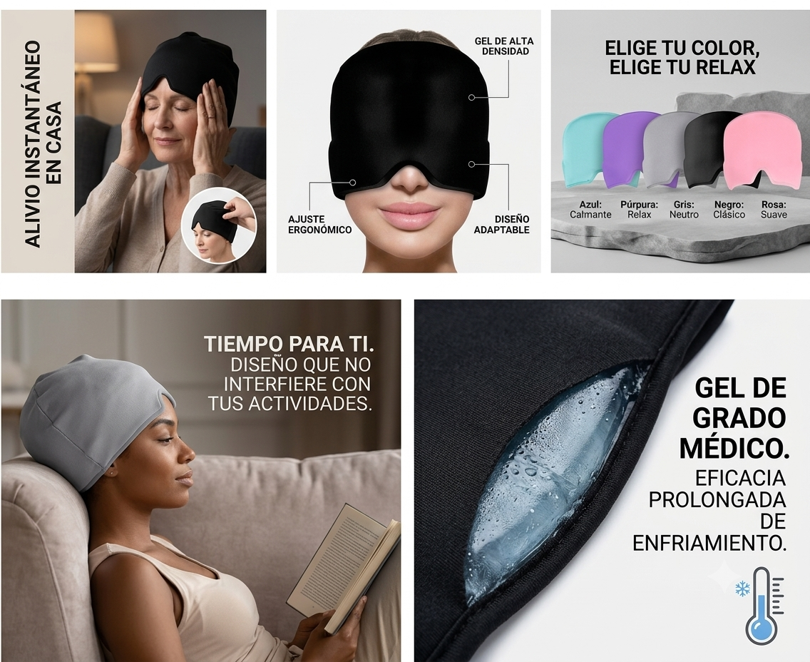 Gorro de Gel Terapéutico Para Migraña