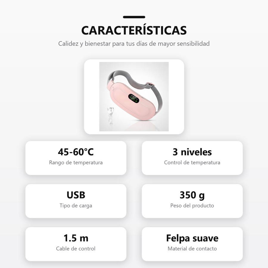 Almohadilla termica banda para colicos - caracteristicas