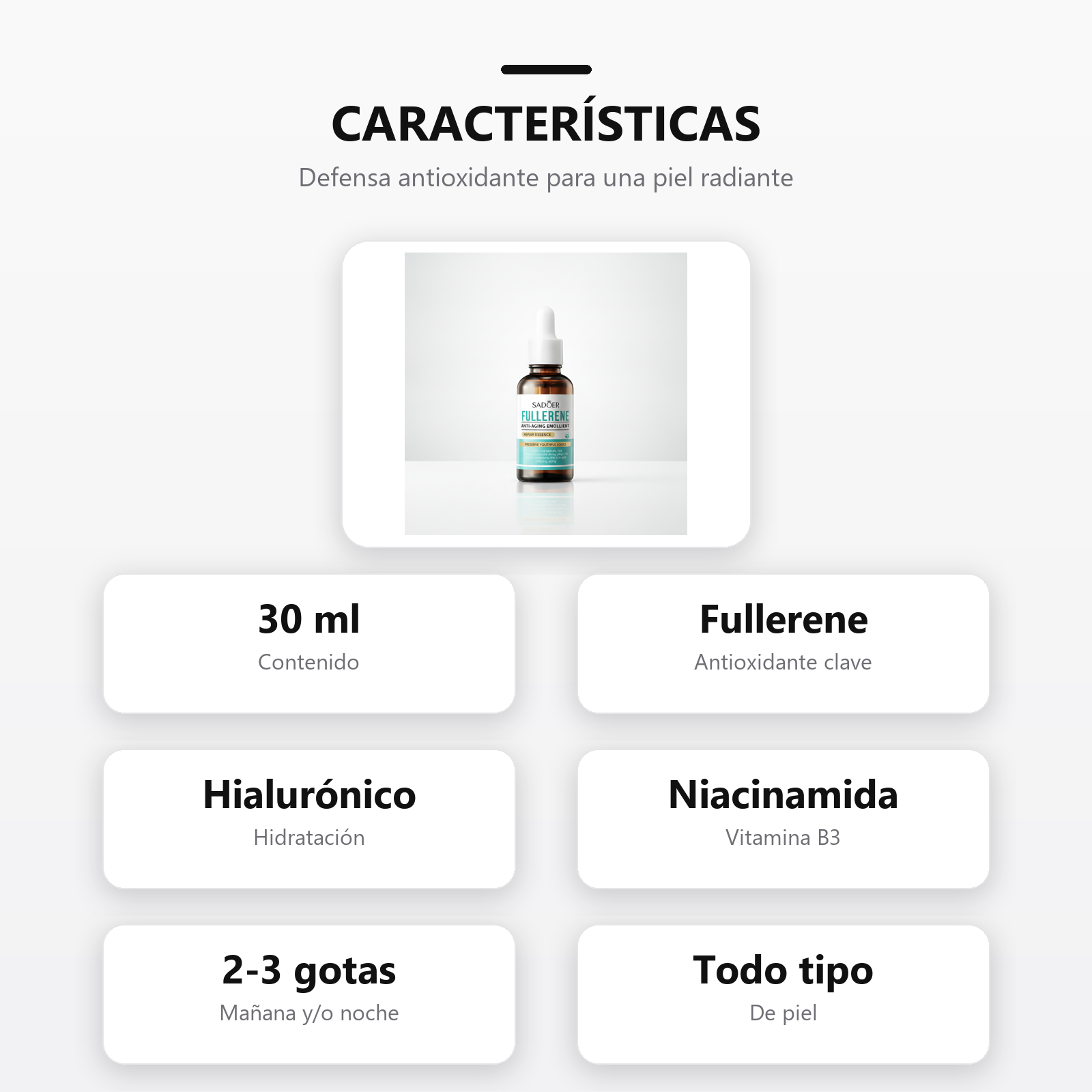 Serum Antioxidante Avanzado caracteristicas