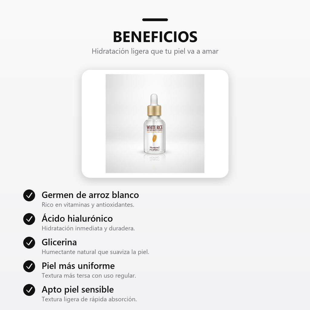 Serum de Arroz Blanco beneficios