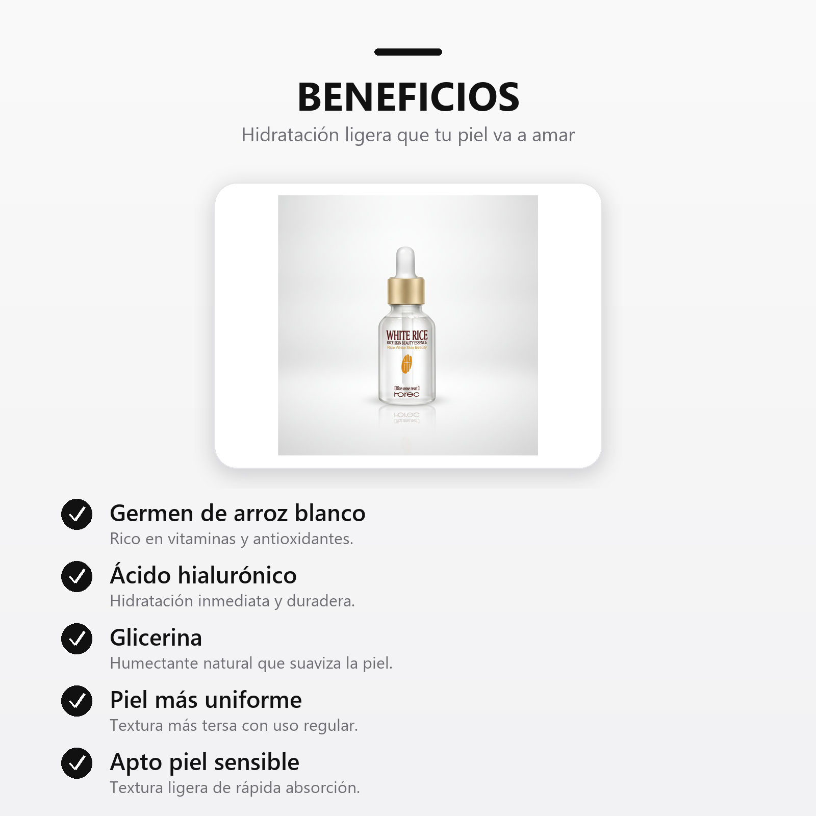 Serum de Arroz Blanco beneficios