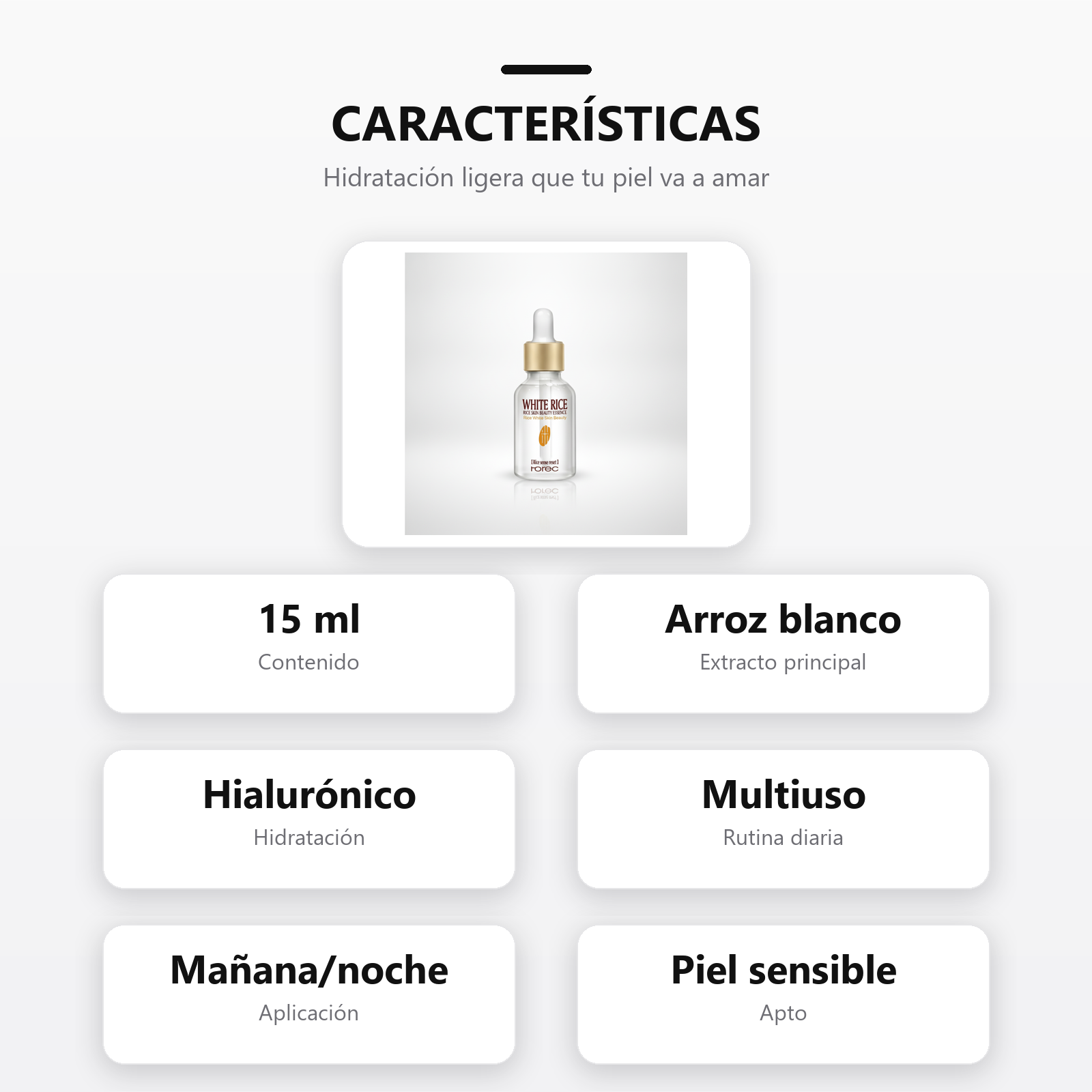 Serum de Arroz Blanco caracteristicas