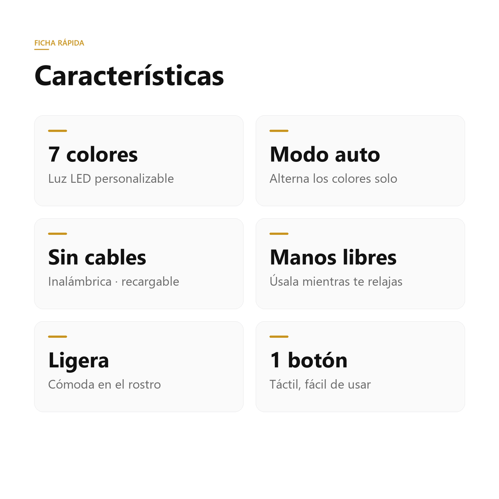 Caracteristicas de la mascara LED facial
