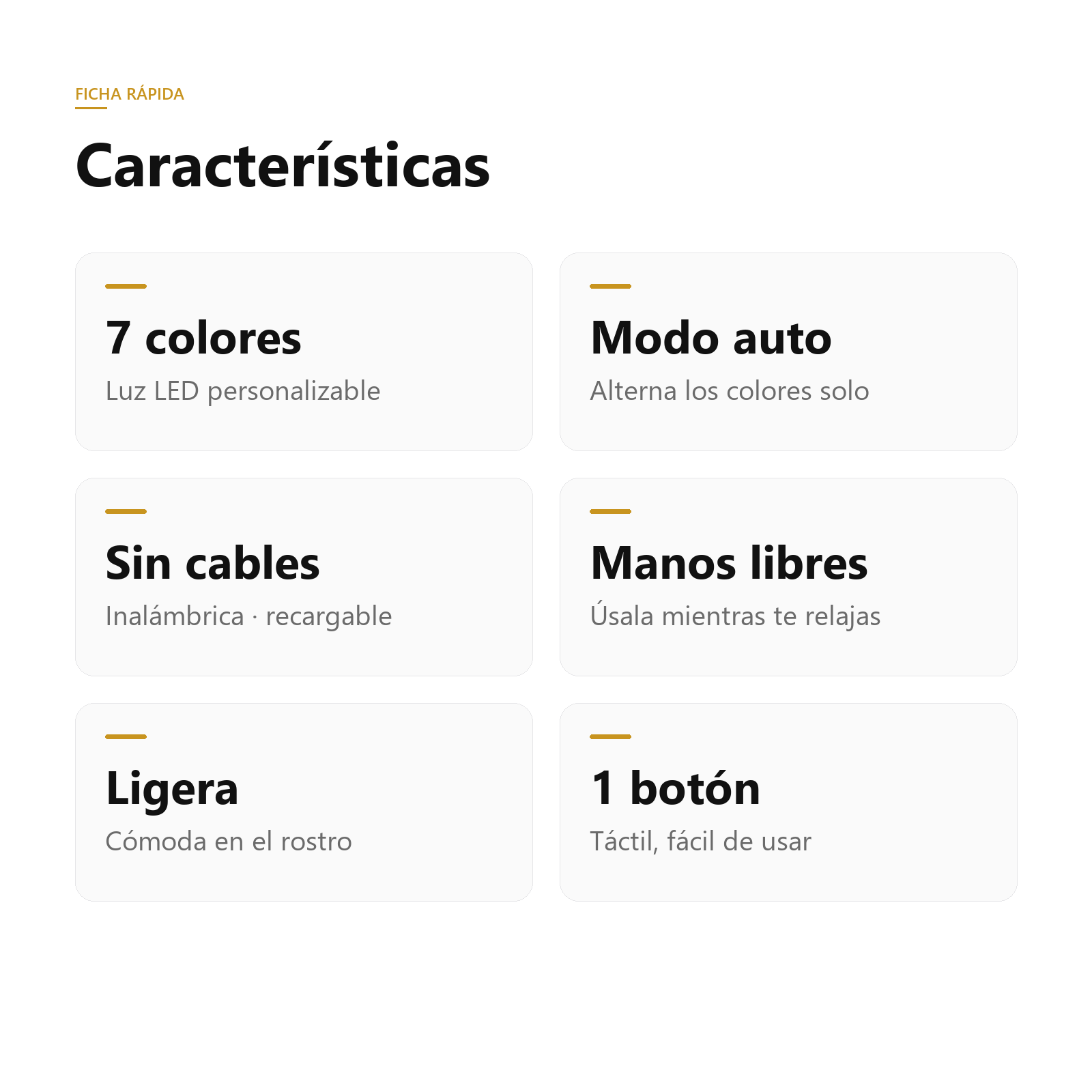 Caracteristicas de la mascara LED facial
