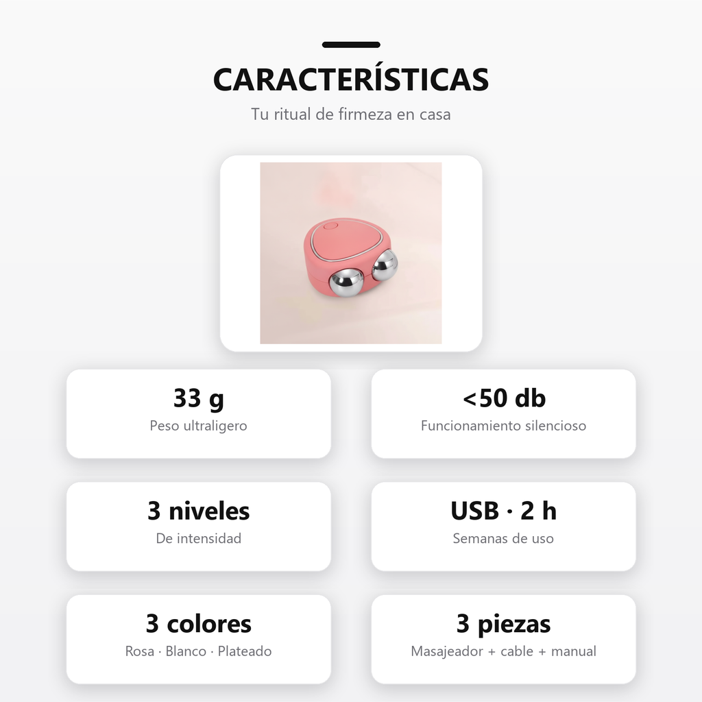 Masajeador Facial Microcorriente caracteristicas