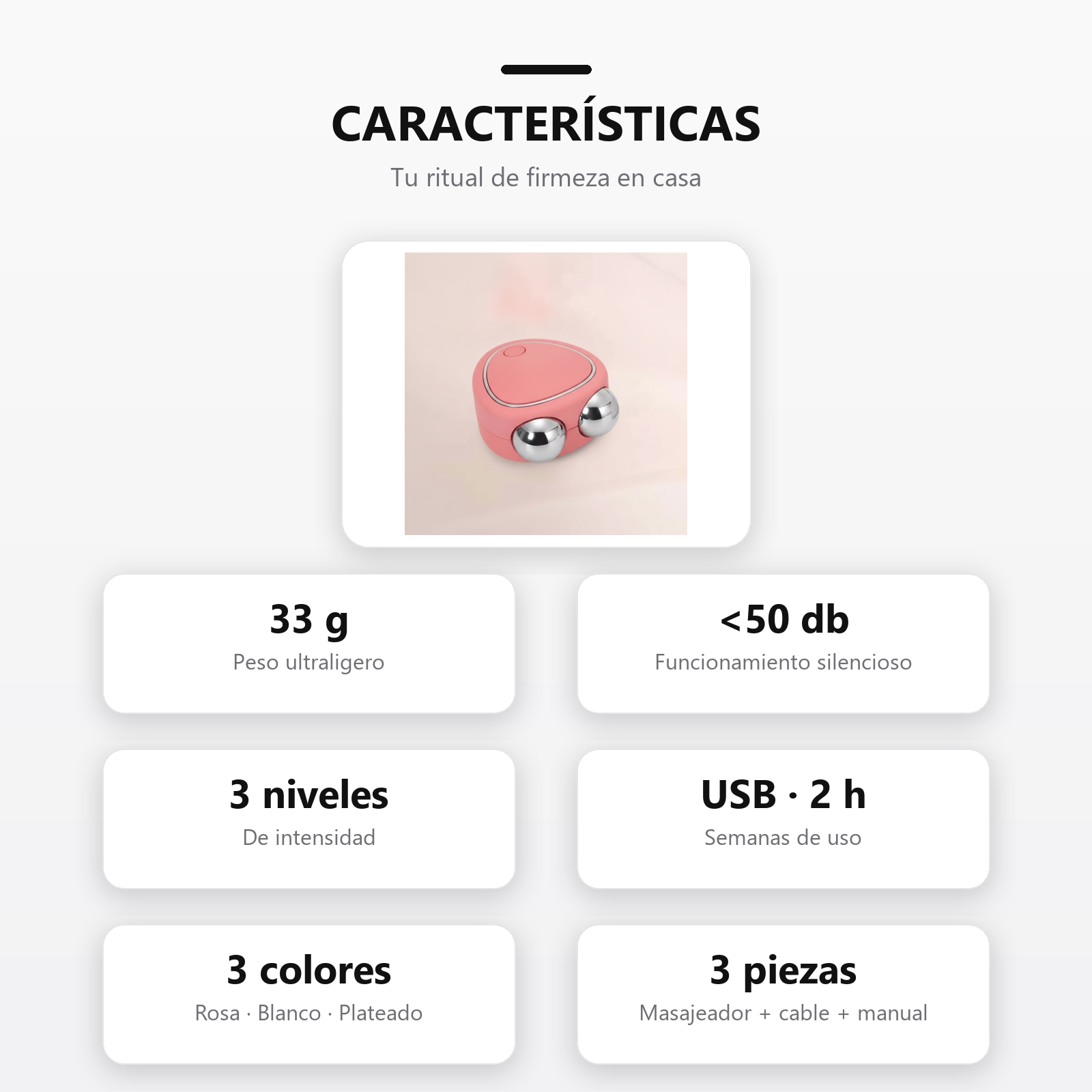 Masajeador Facial Microcorriente caracteristicas