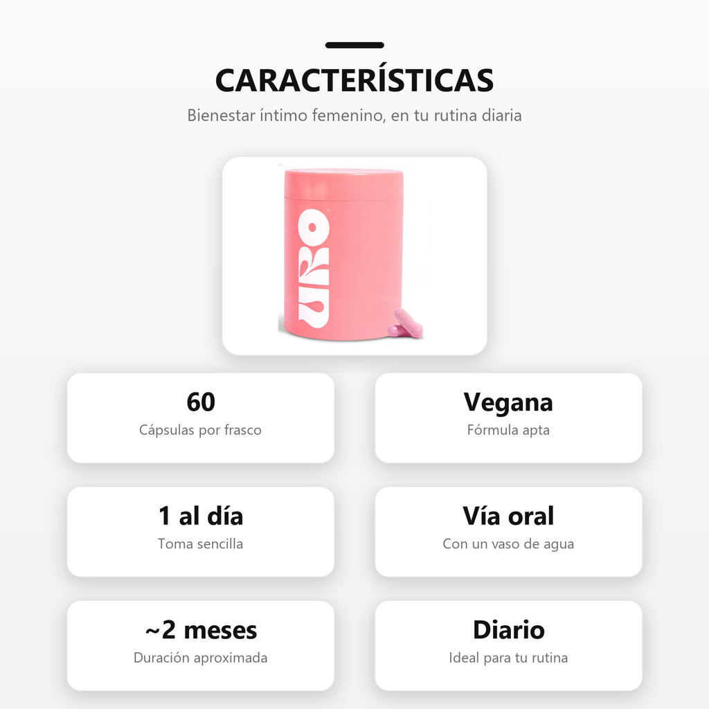 Caracteristicas probioticos URO 60 capsulas veganas uso diario